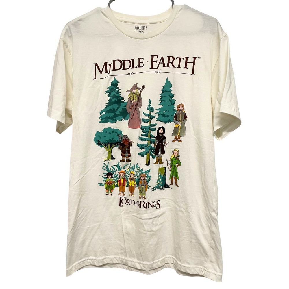 NWOT BoxLunch Lord of the Rings Organic Cotton Middle Earth Character LOTR